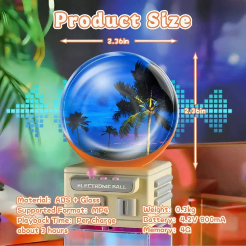 Luminária Esfera de Vidro Personalizável com Tela de Vídeo – Presente Único e Criativo